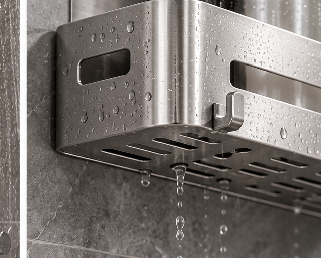 Decorating Evert Adhesive Stainless Steel Shower Organizer