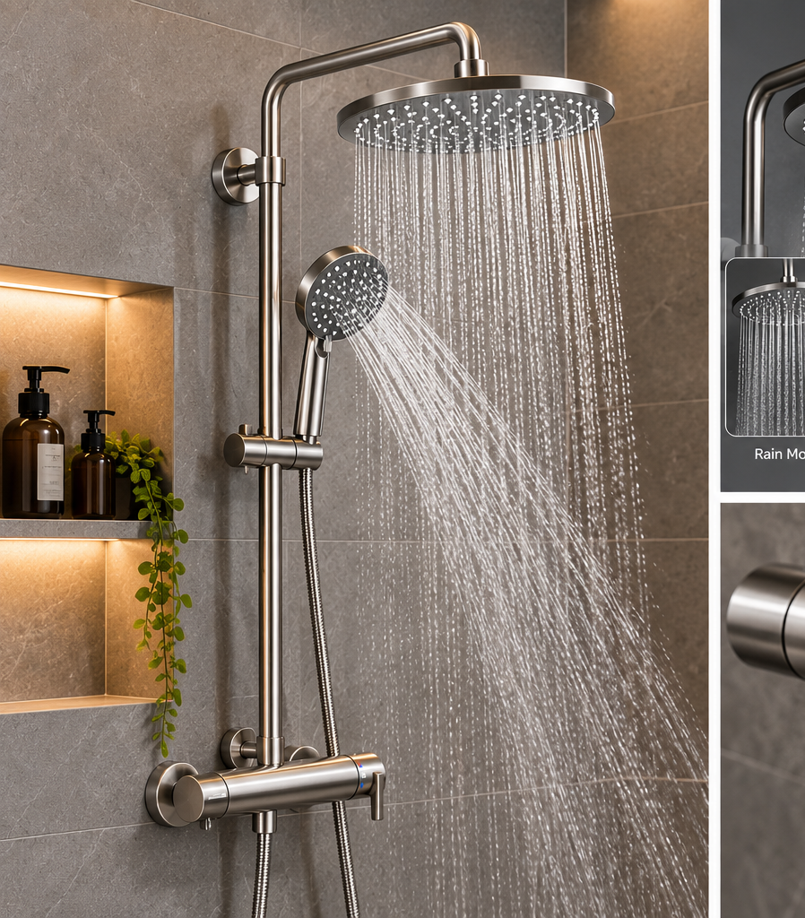 Decorating Evert High-Pressure Dual Shower Heads with Handheld Spray