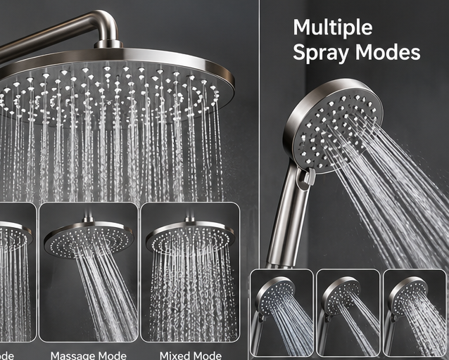 Decorating Evert High-Pressure Dual Shower Heads with Handheld Spray